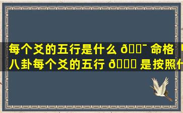 每个爻的五行是什么 🐯 命格「八卦每个爻的五行 🐞 是按照什么来」